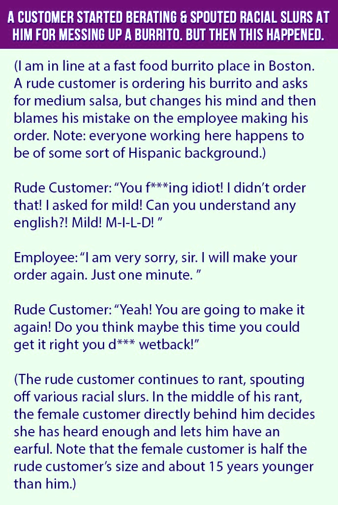 A Customer Started A Furious Quarrel For The Burrito And Got This Reply From The Worker