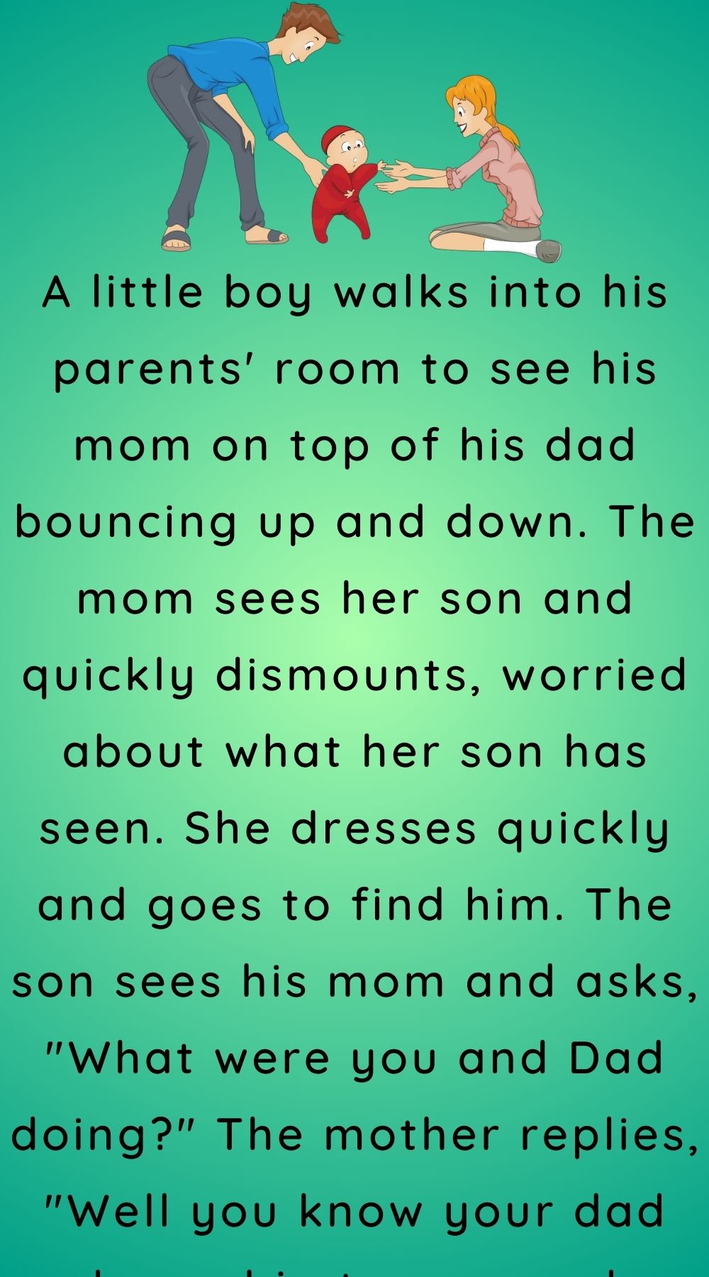 A little boy walks into his parents room