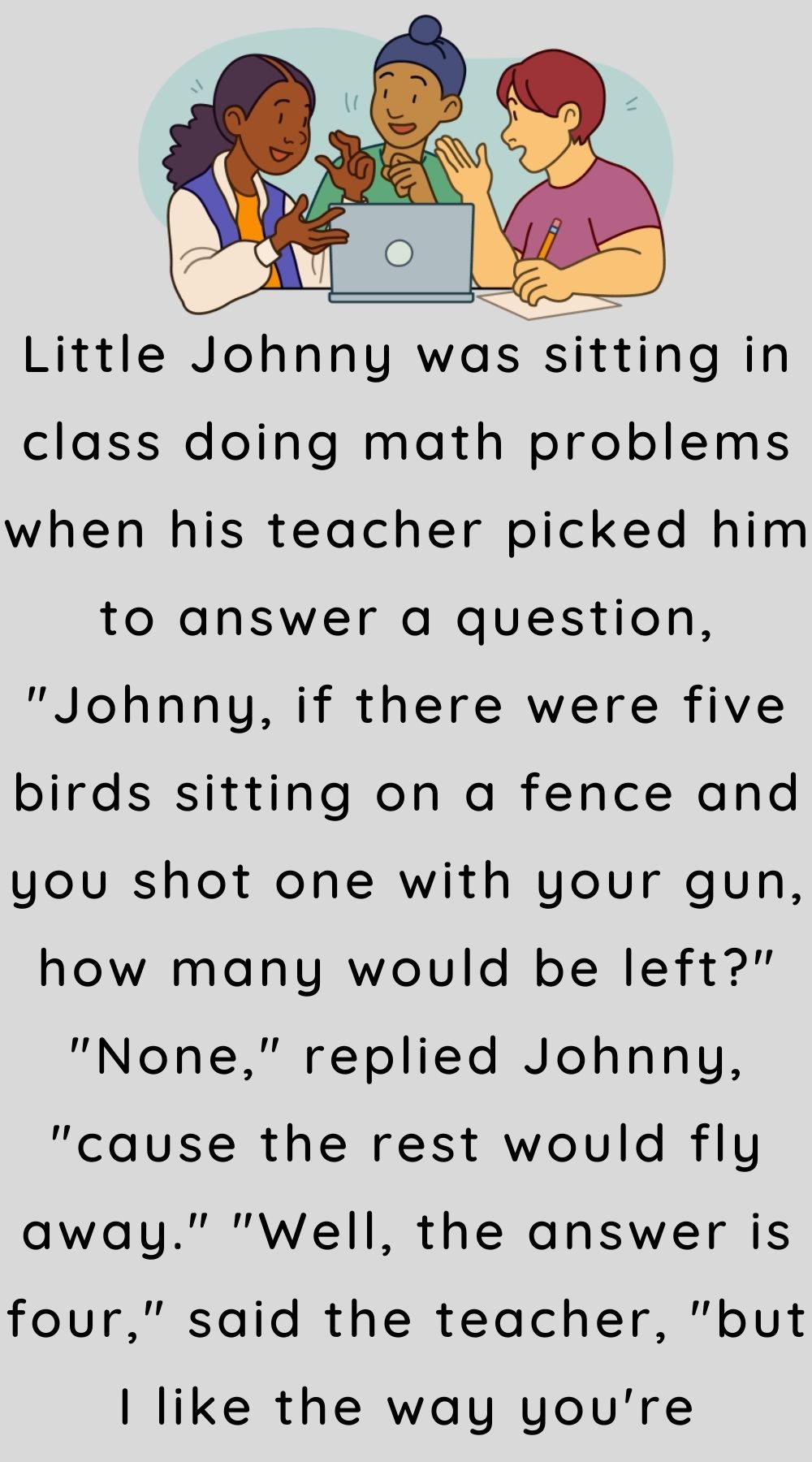 Little Johnny was sitting in class doing math problems
