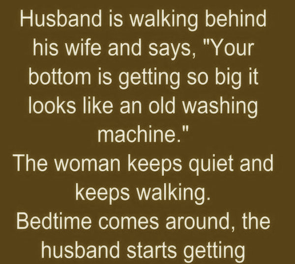 Wife and old washing machine