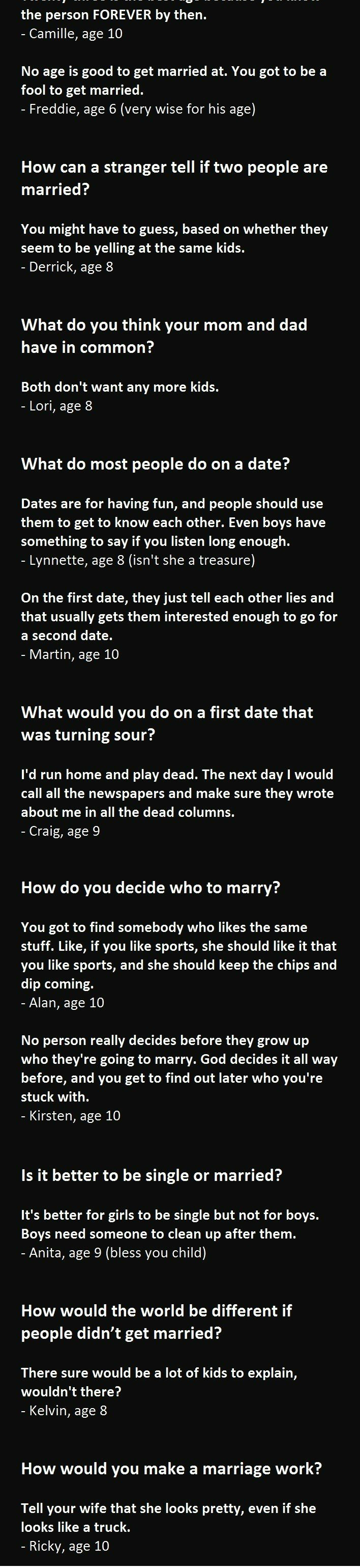 15 KIDS GET ASKED ABOUT MARRIAGE. #8 IS GOING FAR IN LIFE LONG. - Funny ...