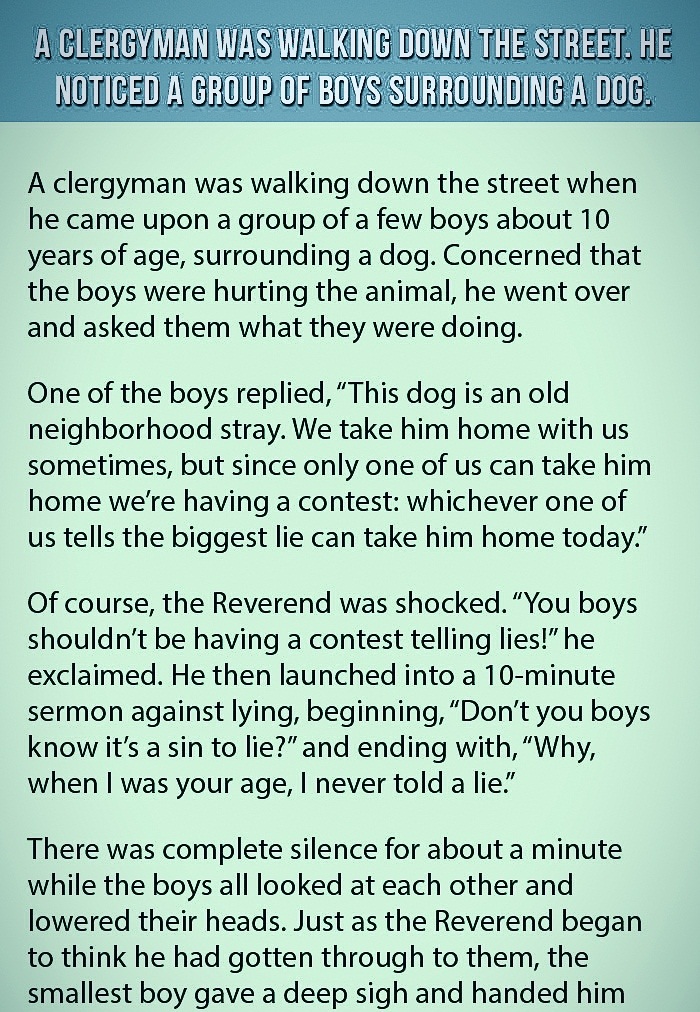 A Clergyman Was Concerned About A Dog In The Street Being Hurt By The Boys 