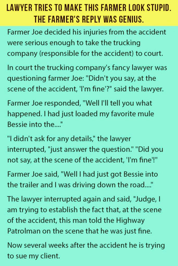  Lawyer Tries To Make This Farmer Look Stupid.