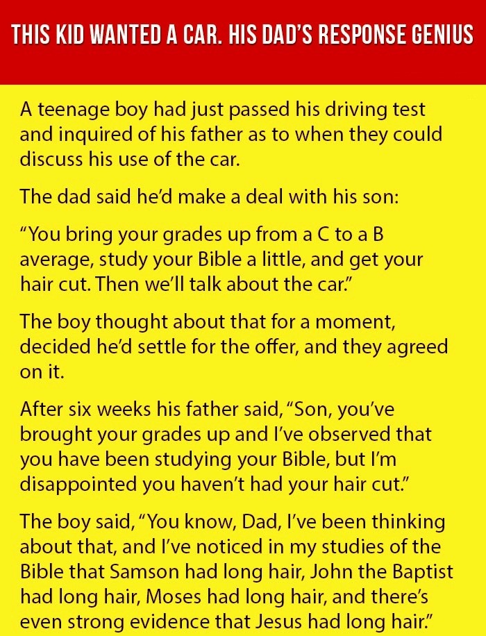 
This Kid Wanted A Car. His Dad’s Response GENIUS.

