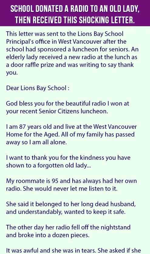 A Shocking Letter From An Old Lady To The School
