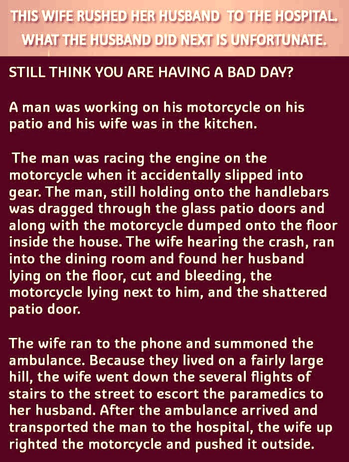 An Accident In The House During Fixing Motorcycle 