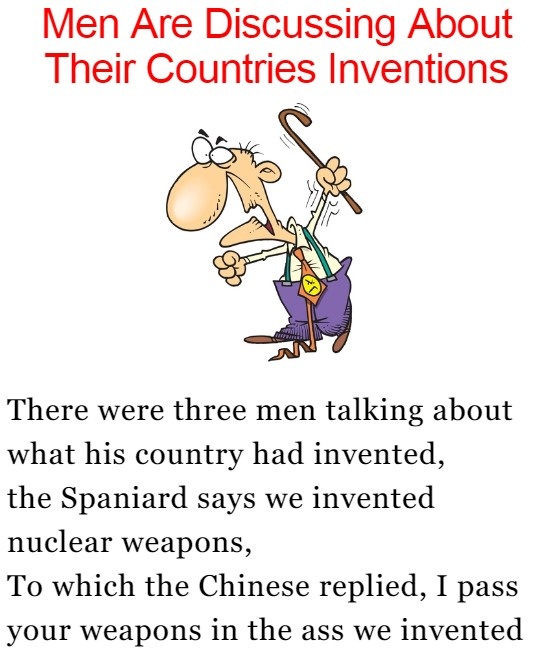 Men Are Discussing About Their Countries Inventions