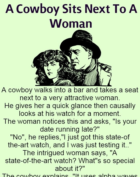 A Cowboy Sits Next To A Woman (Funny Story)