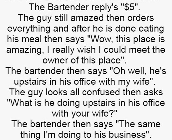 A Man Walks Into A cheap Bar (Funny Story)