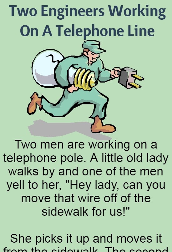 Two Engineers Working On A Telephone Line (Funny Story)