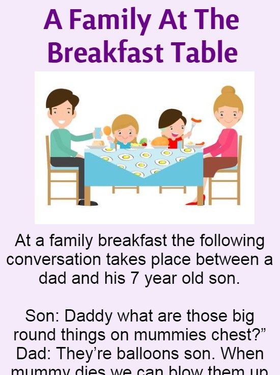 A Family At The Breakfast Table (Funny Story)