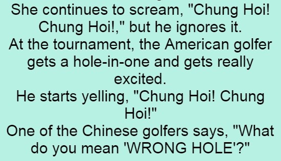 A Golfer In China For A Tournament (Funny Story)