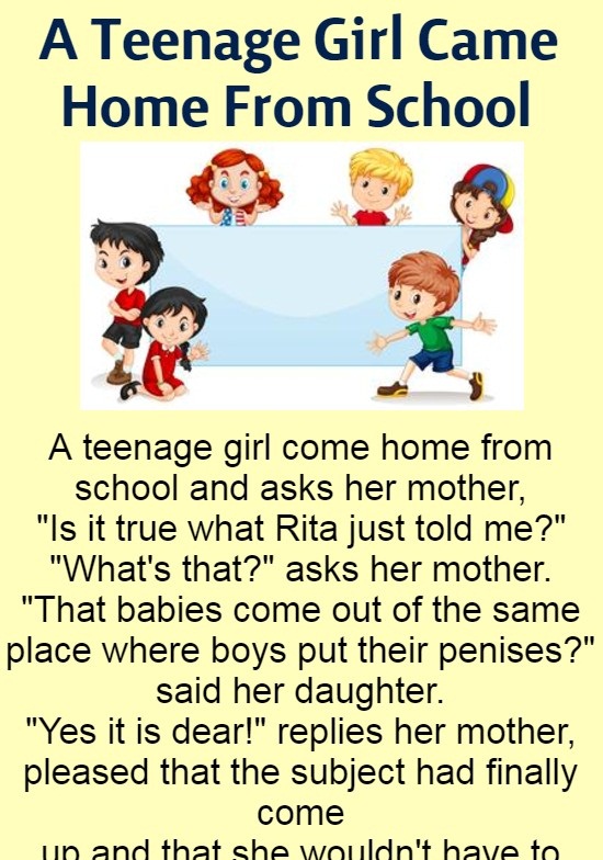 A Teenage Girl Came Home From School (Funny Story)