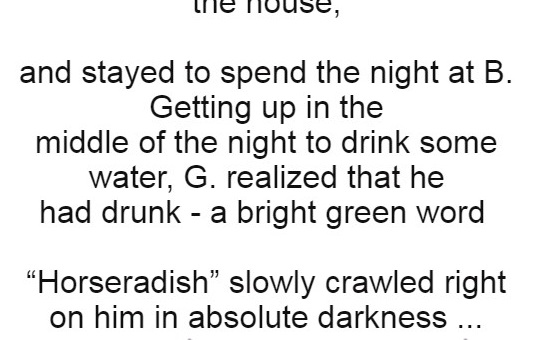  Poet G. realized that he had drunk