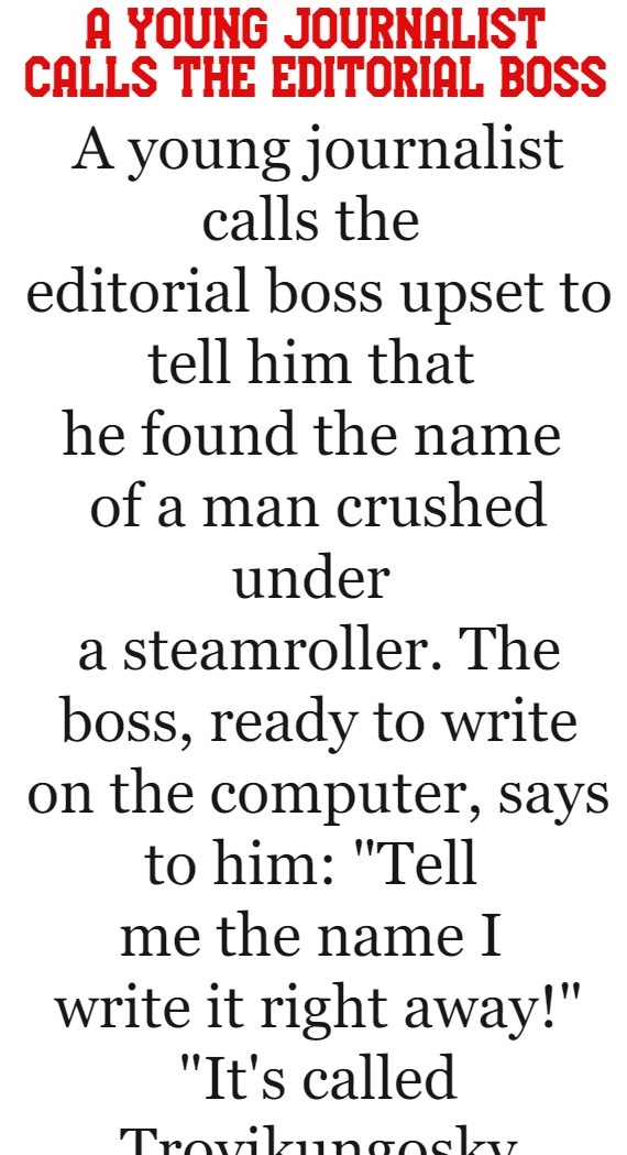 A young journalist calls the editorial boss