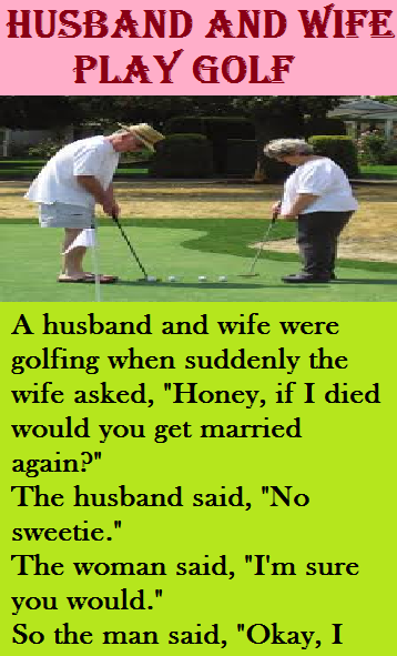 Husband And Wife Play Golf