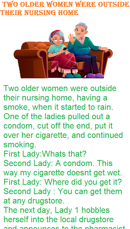 Two older women were outside their nursing home