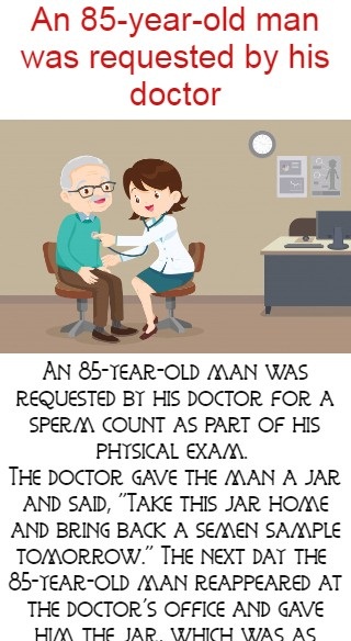 An 85-year-old man was requested by his doctor 
