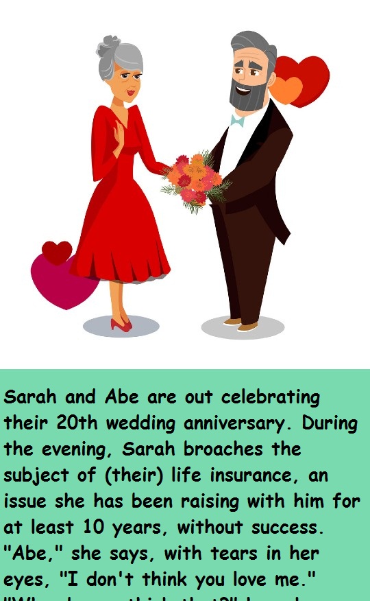 Sarah and Abe are out celebrating their 20th 