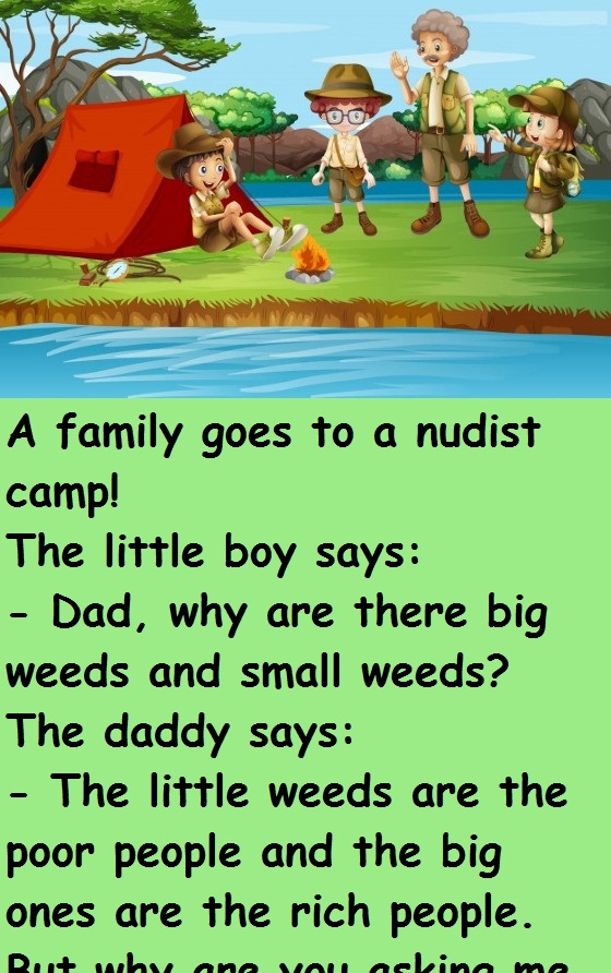 A family goes to a nudist camp