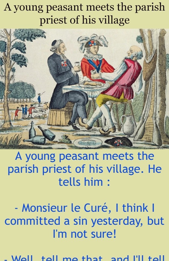 A young peasant meets the parish priest of his village
