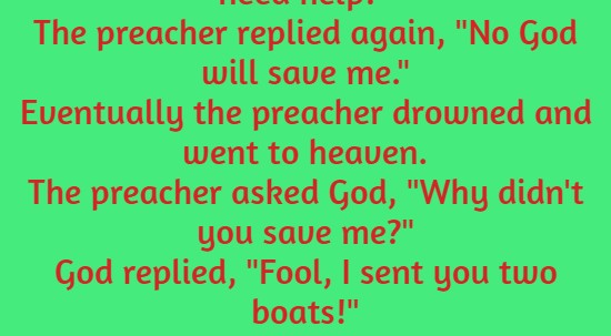 There was a preacher who fell in the ocean
