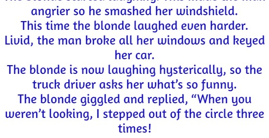 a blonde was out driving her car