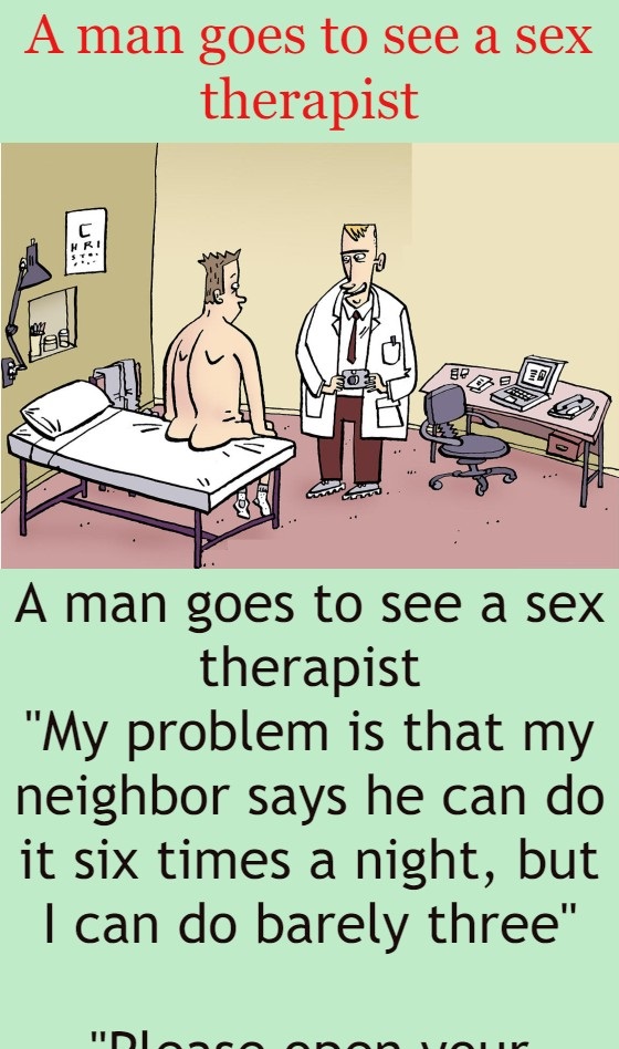 A man goes to see a sex therapist