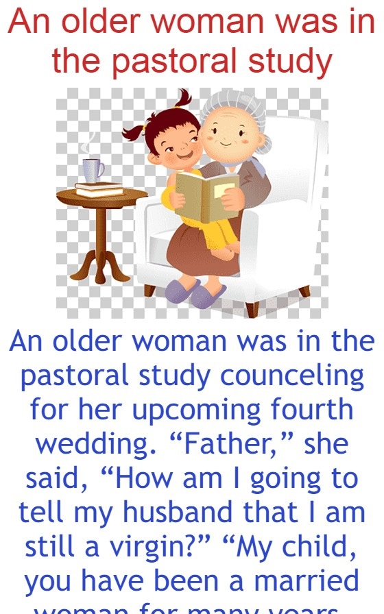 An older woman was in the pastoral study 