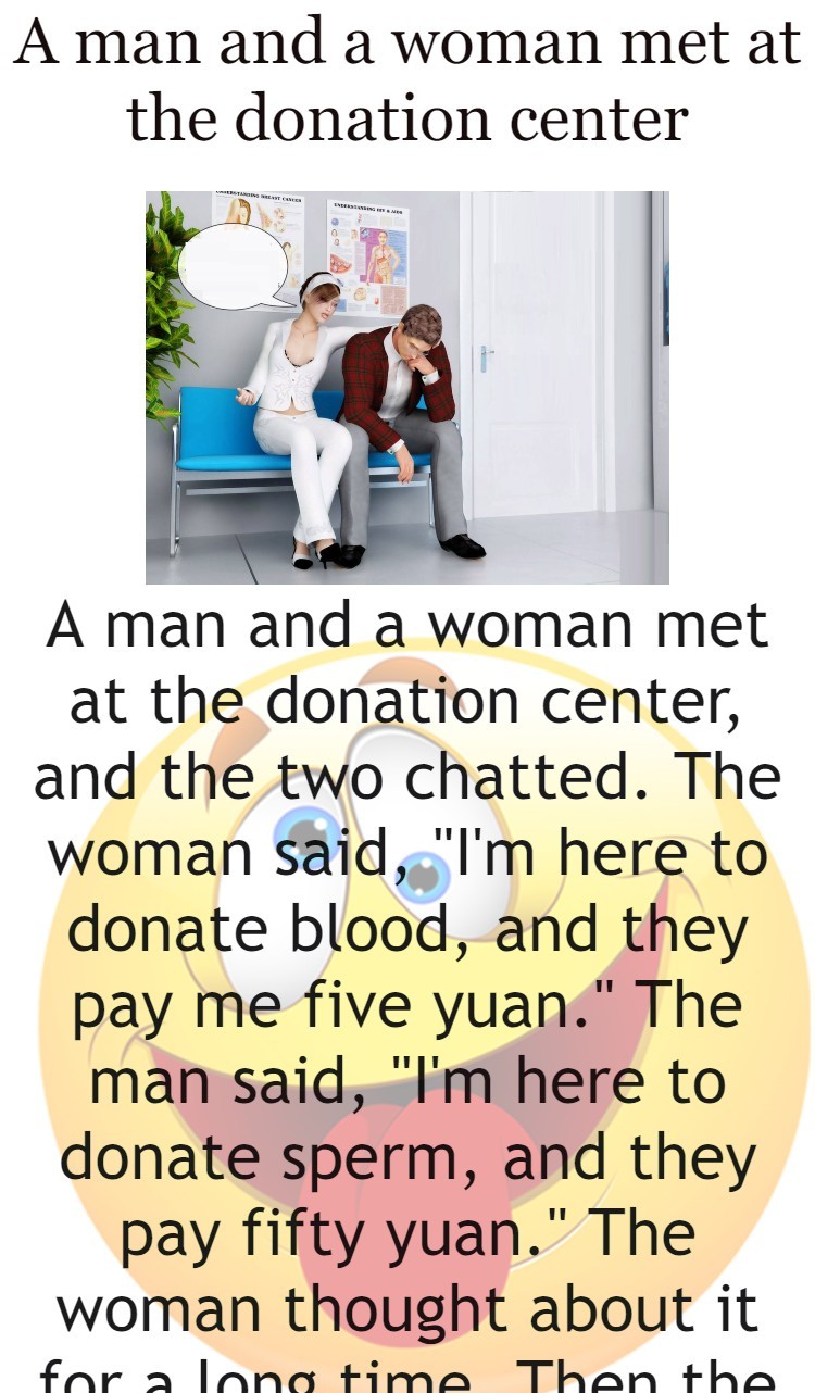 A man and a woman met at the donation center