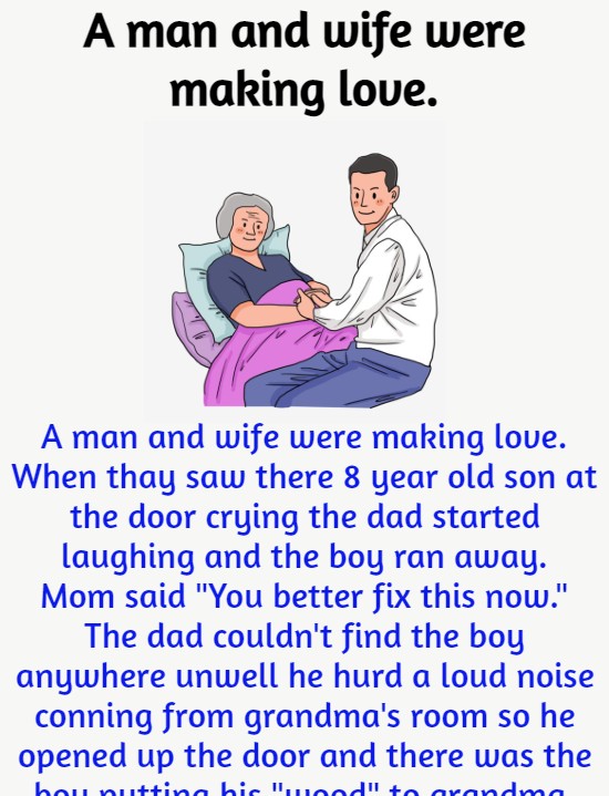 A man and wife were making love.