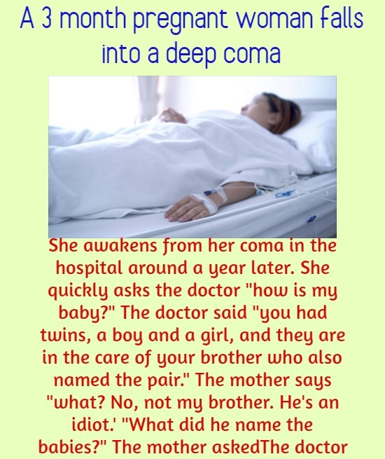 A 3 month pregnant woman falls into a deep coma...