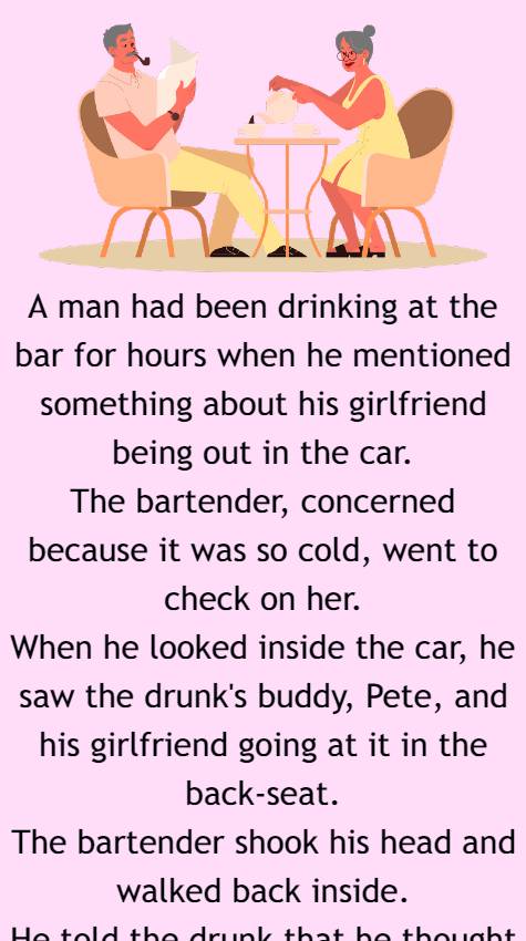 A man had been drinking at the bar 