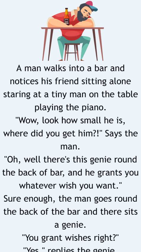 A man walks into a bar and notices his friend