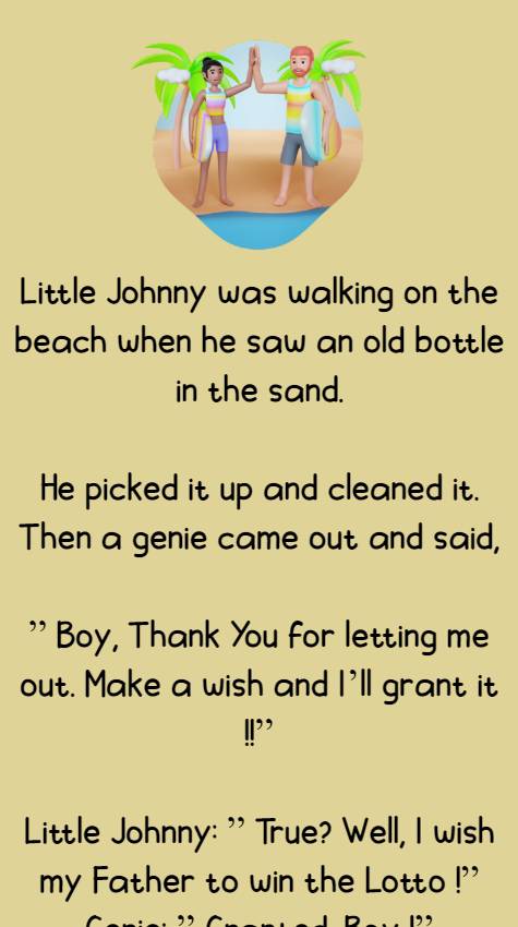 Johnny was walking on the beach