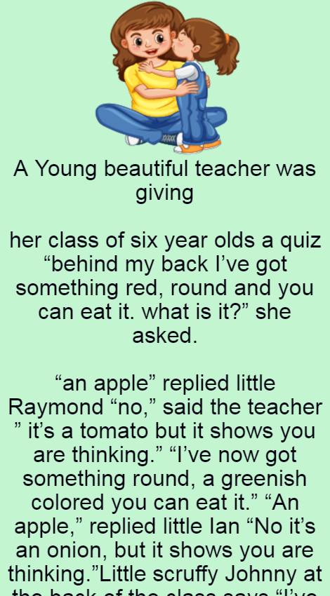 A Young beautiful teacher was giving