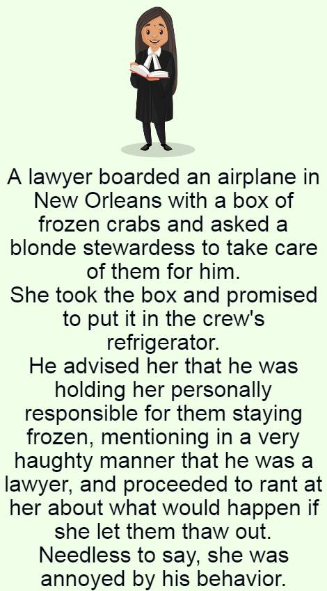 A lawyer boarded an airplane in New Orleans 