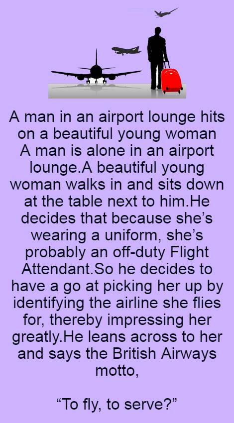 A man in an airport lounge hits