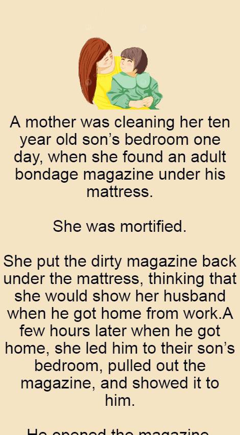 A mother was cleaning her ten year old son