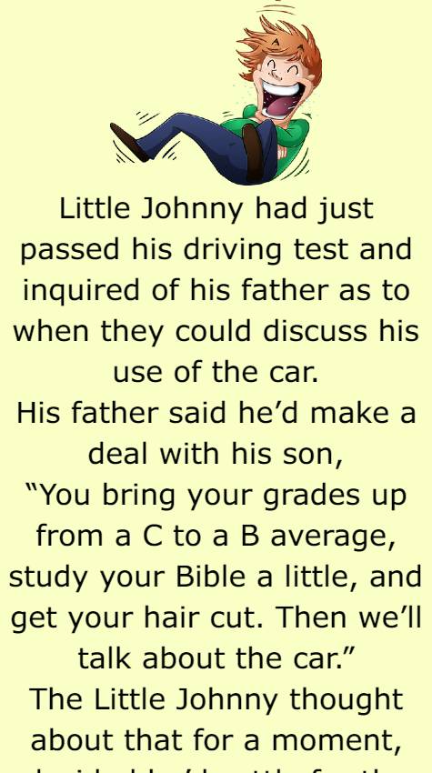 Little Johnny had just passed his driving test