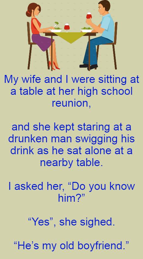 My wife and I were sitting at a table