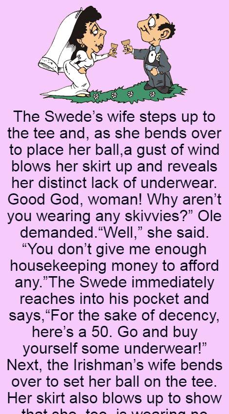The Swedes wife steps up to the tee