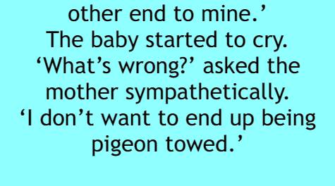The baby pigeon complained