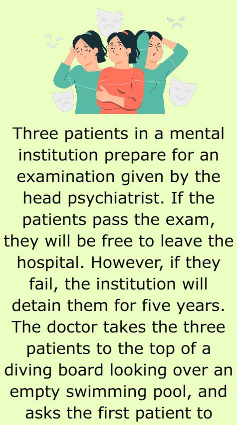 Three patients in a mental institution prepare