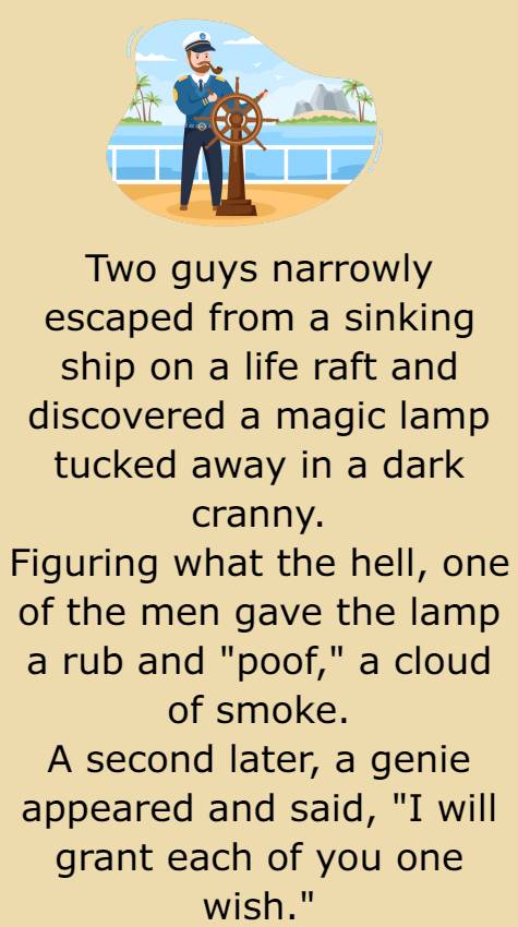 Two guys narrowly escaped from a sinking ship