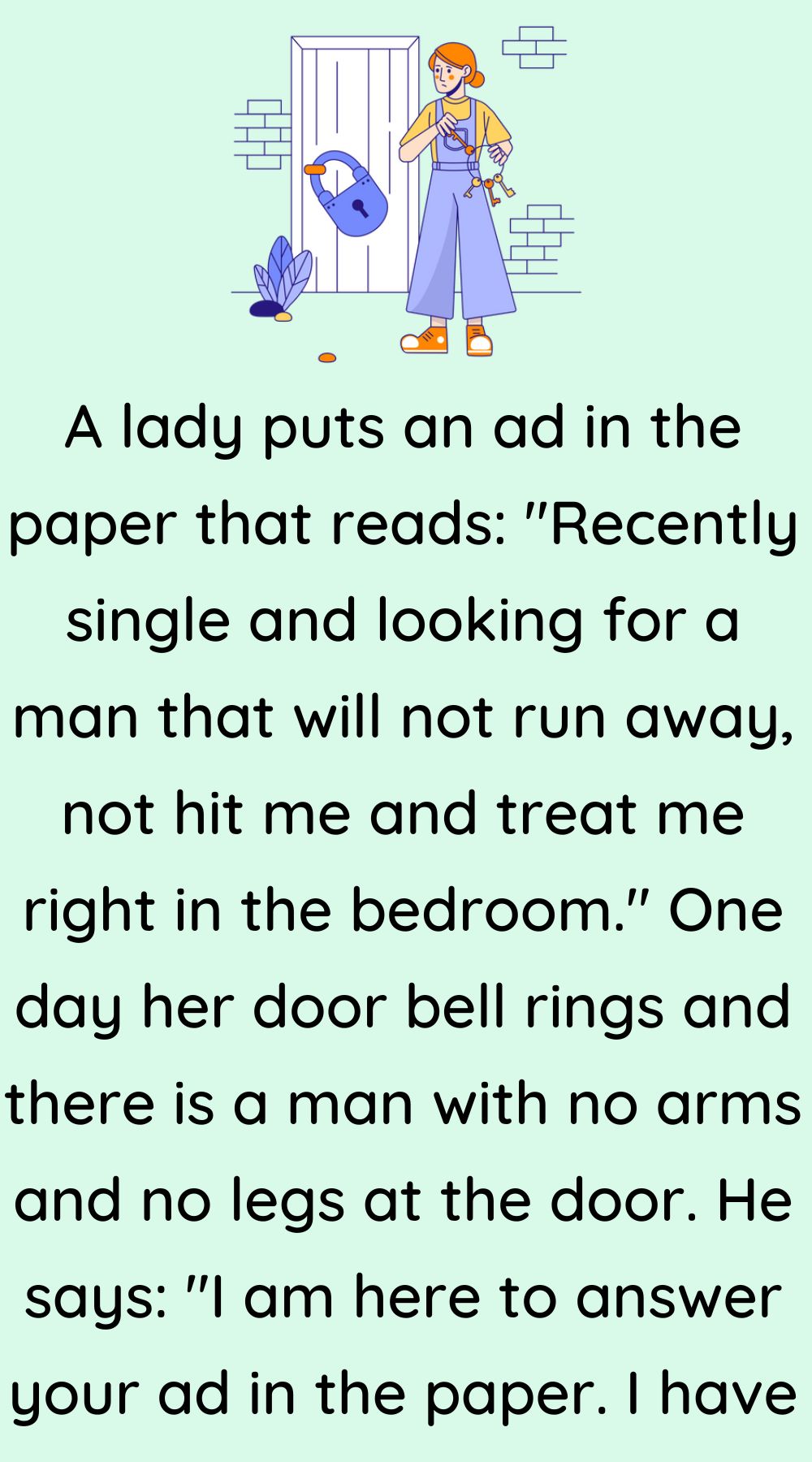 A lady puts an ad in the paper