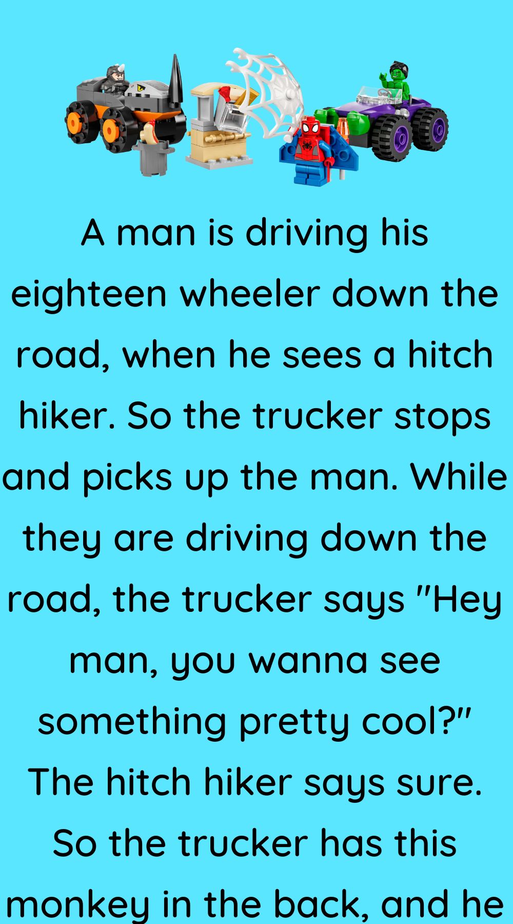 A man is driving his eighteen wheeler 