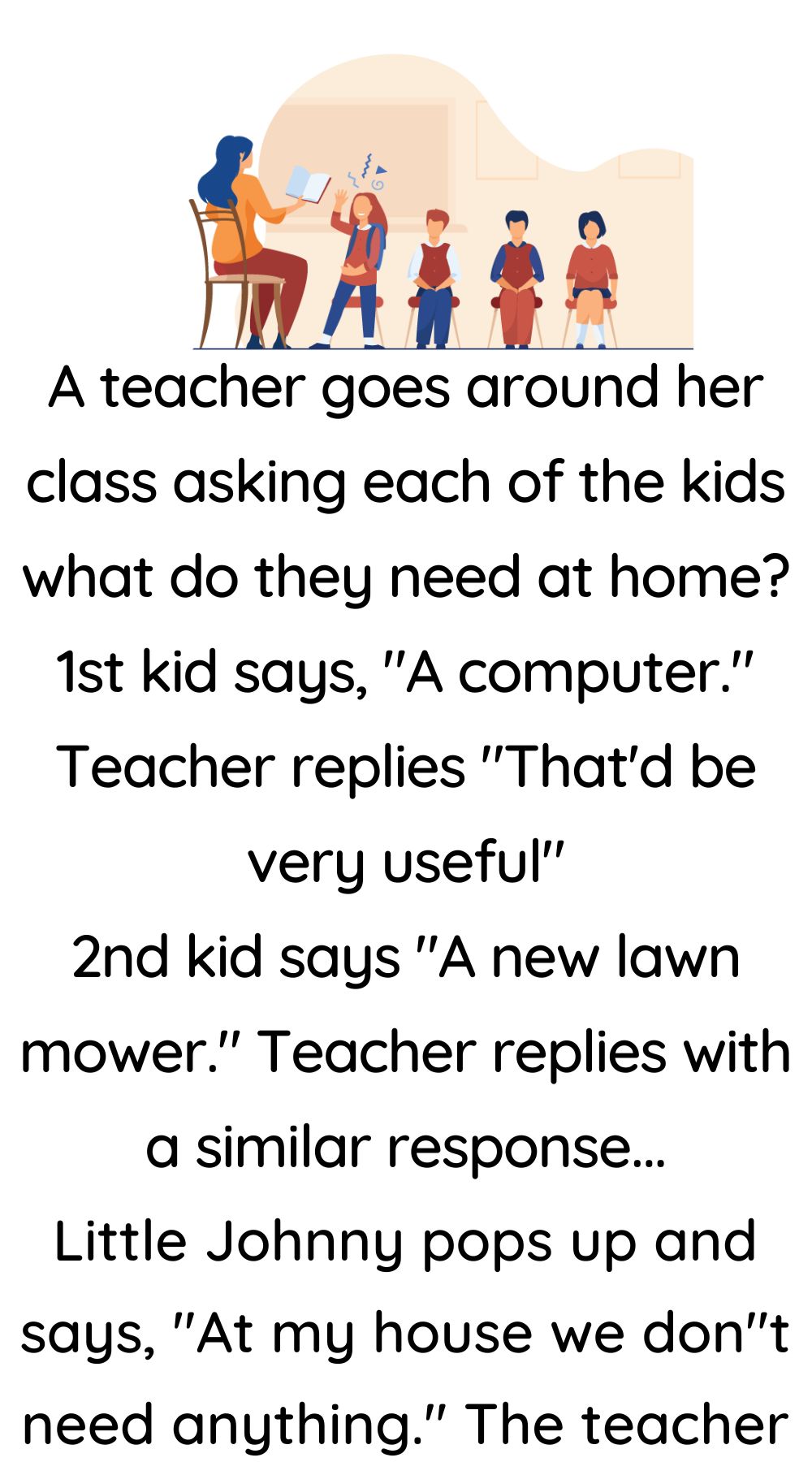 A teacher goes around her class 