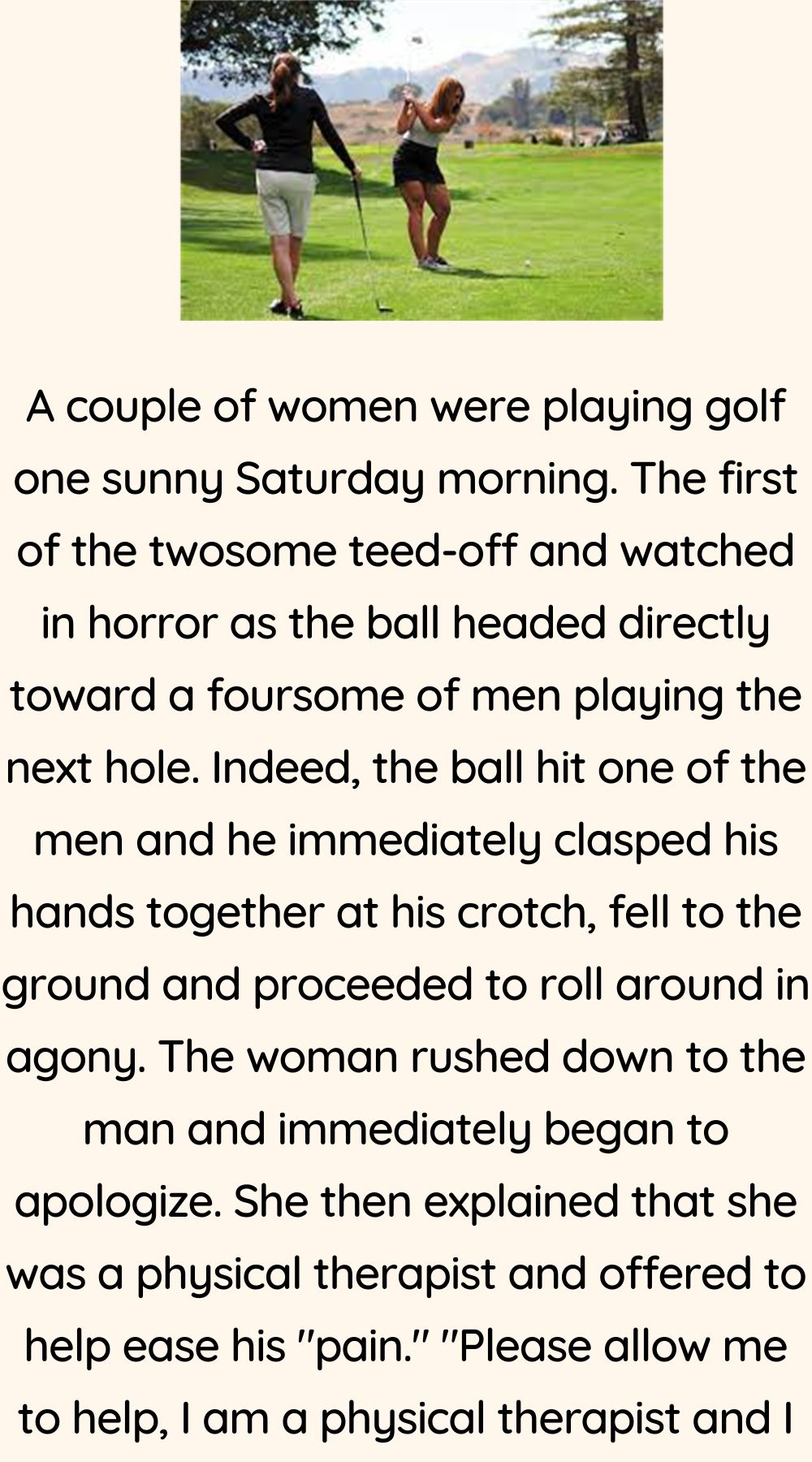 A couple of women were playing golf 