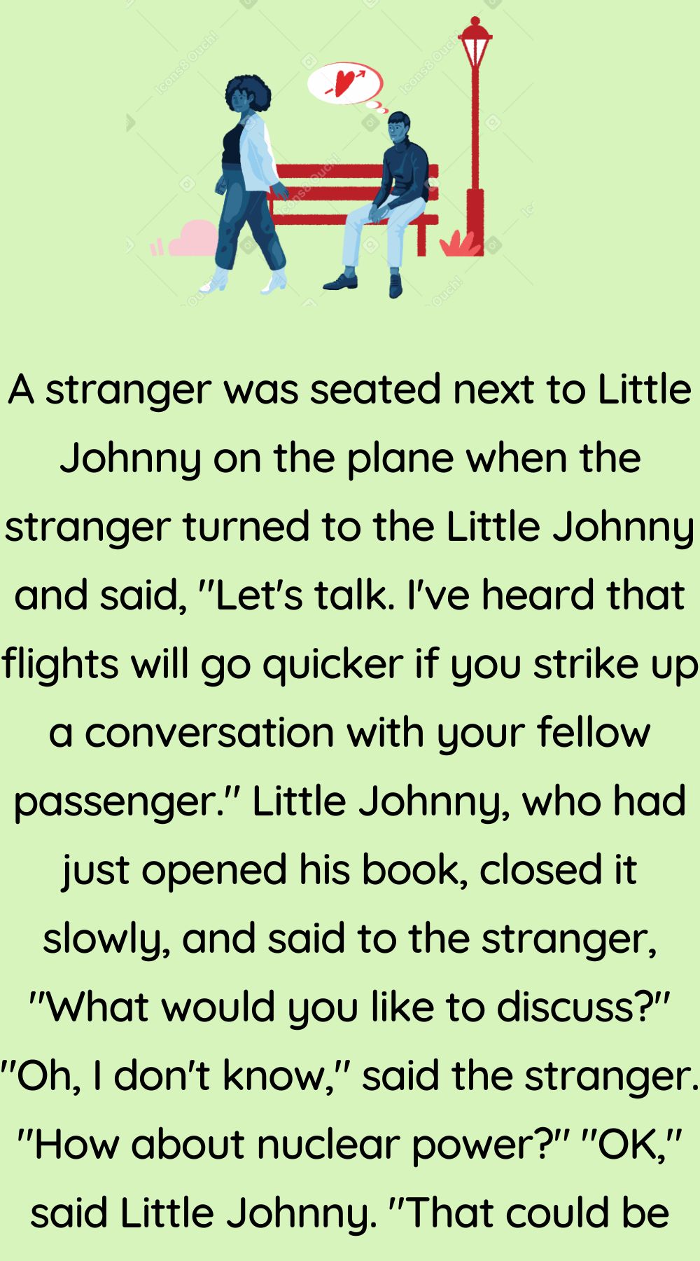 A stranger was seated next to Little Johnny